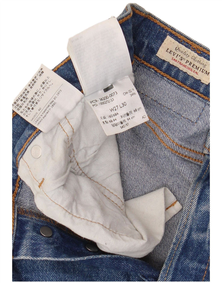 Мужские прямые джинсы LEVI'S 501 W27 L30 синие, хлопок