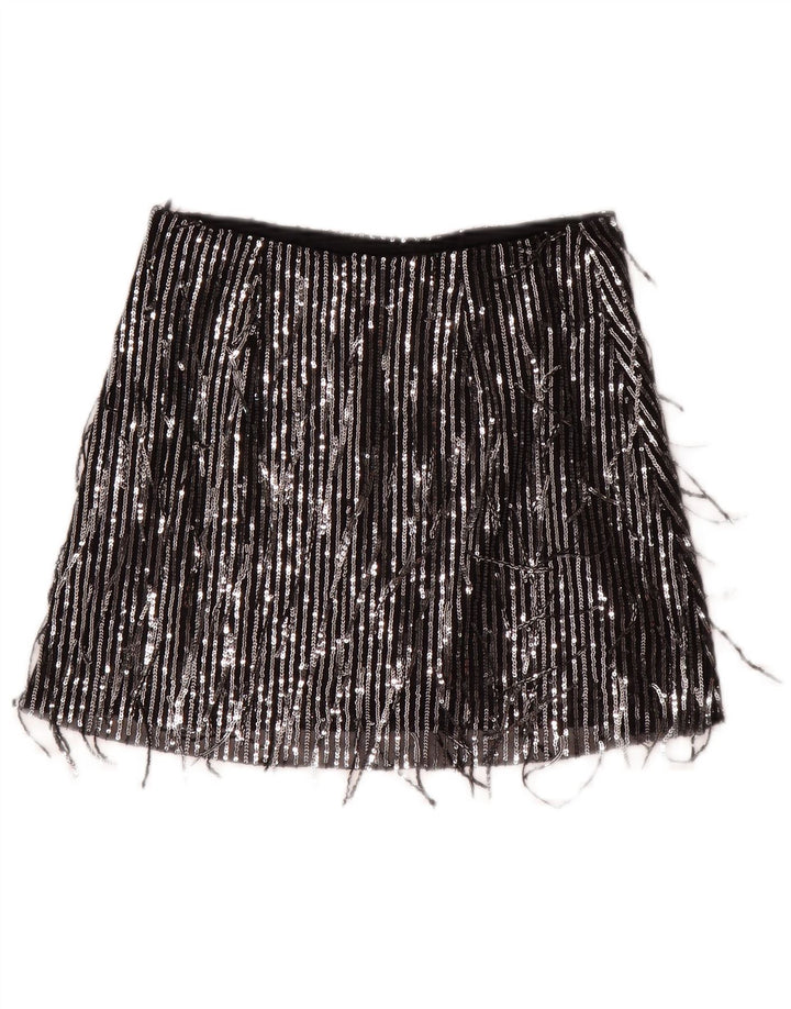 Женская мини-юбка Zara Small W26, полиэстер в черную полоску