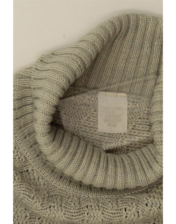 VINTAGE Womens Roll Neck Jumper Sweater UK 14 Large Grey