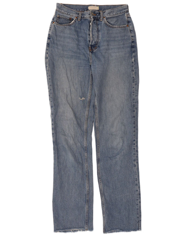 Женские потертые прямые джинсы Topshop Dad W26 L32, синий хлопок