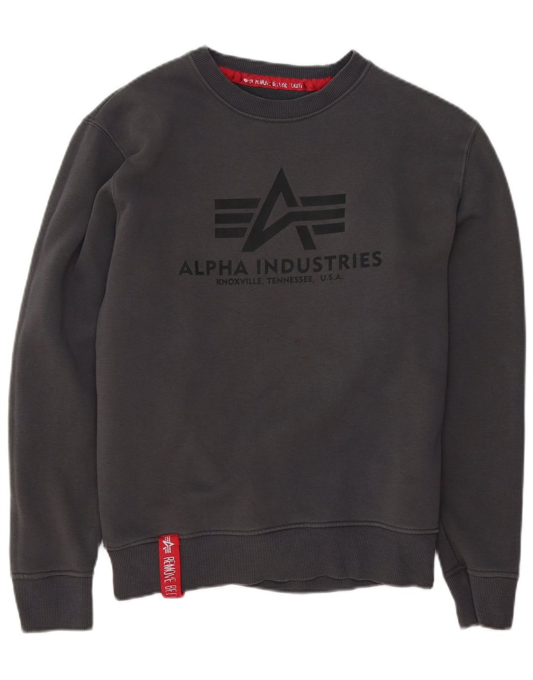 Мужской свитшот с рисунком Alpha Industries, маленький серый хлопковый джемпер