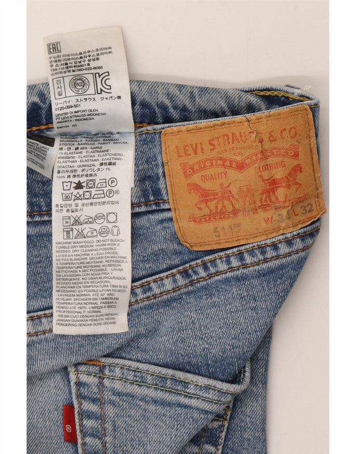 Мужские джинсы Levi's Slim 511 W34 L32 синие, хлопок