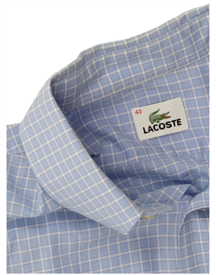 Мужская рубашка с коротким рукавом Lacoste, размер 43 XL, синяя клетка