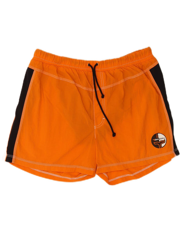 Мужские шорты для плавания Diadora Regular 2XL, оранжевые с цветными блоками, полиамид