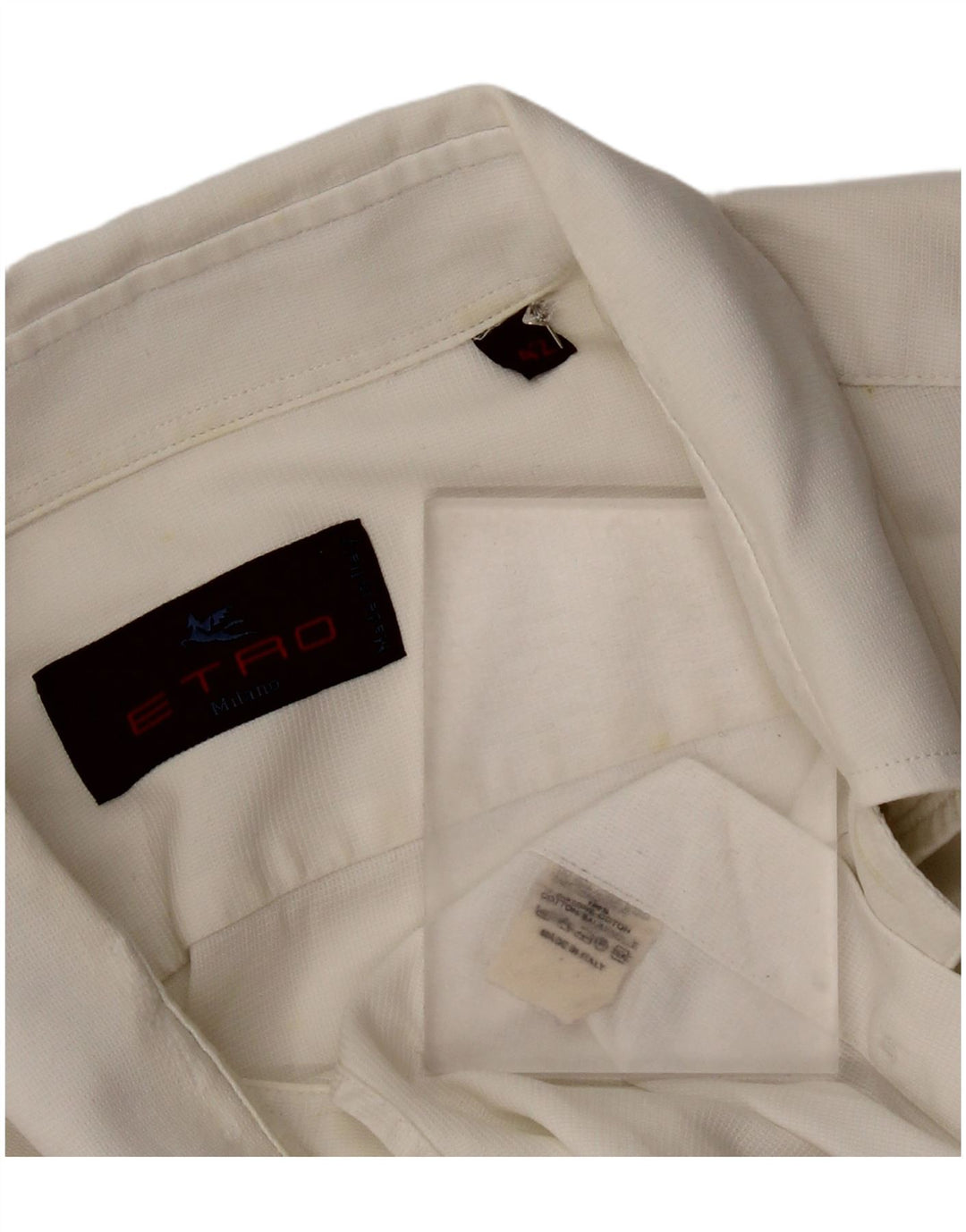 Мужская рубашка Etro, размер 42, большая, кремового цвета, хлопок