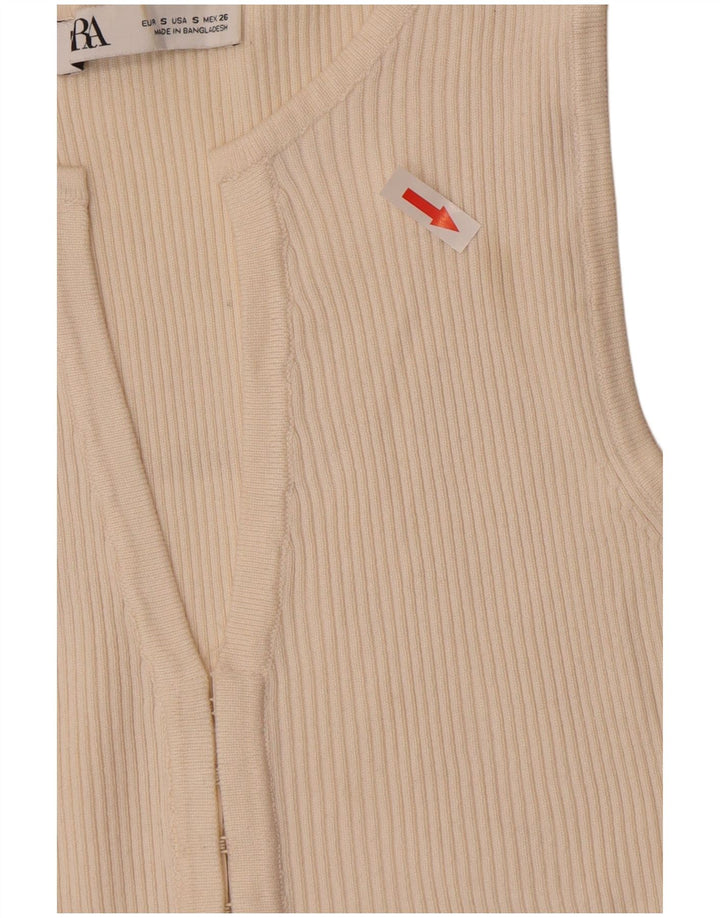 Женский кардиган Zara UK 8, маленький, из вискозы белого цвета