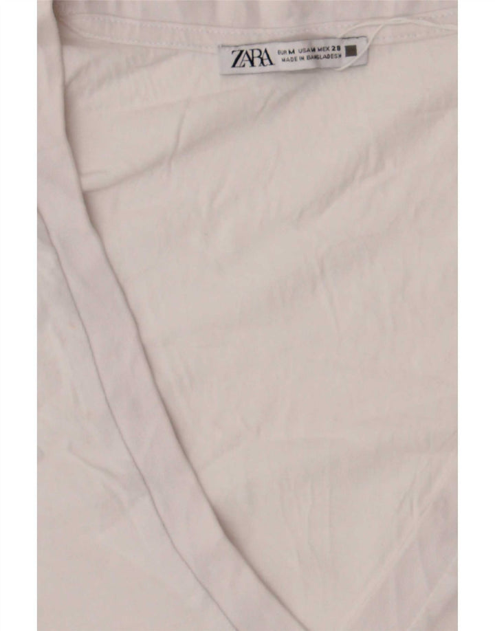 Женская футболка Zara Top UK 14 Medium White