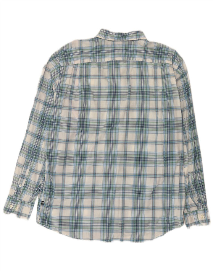 Мужская рубашка Nautica, большая синяя клетка, хлопок