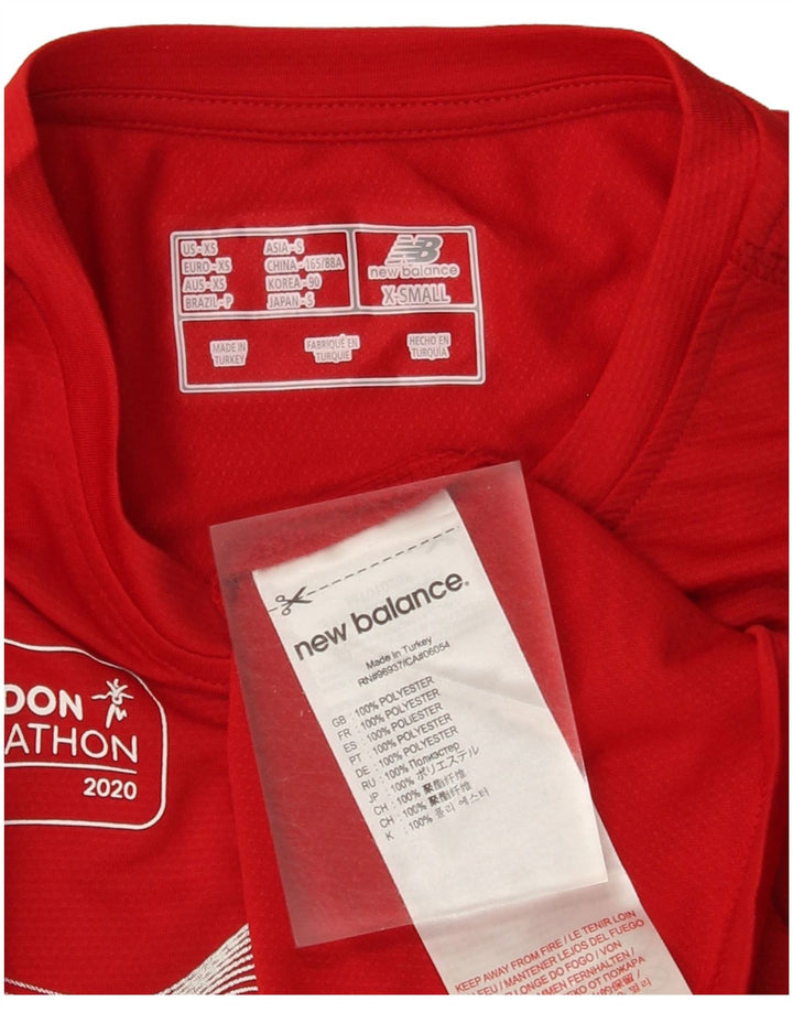 Мужская футболка с рисунком New Balance Top XS, красный полиэстер