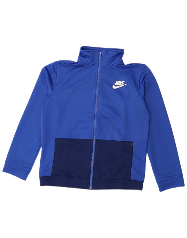 Спортивный костюм Nike для мальчиков, верхняя куртка 13–14 лет, XL, синий полиэстер с цветными блоками