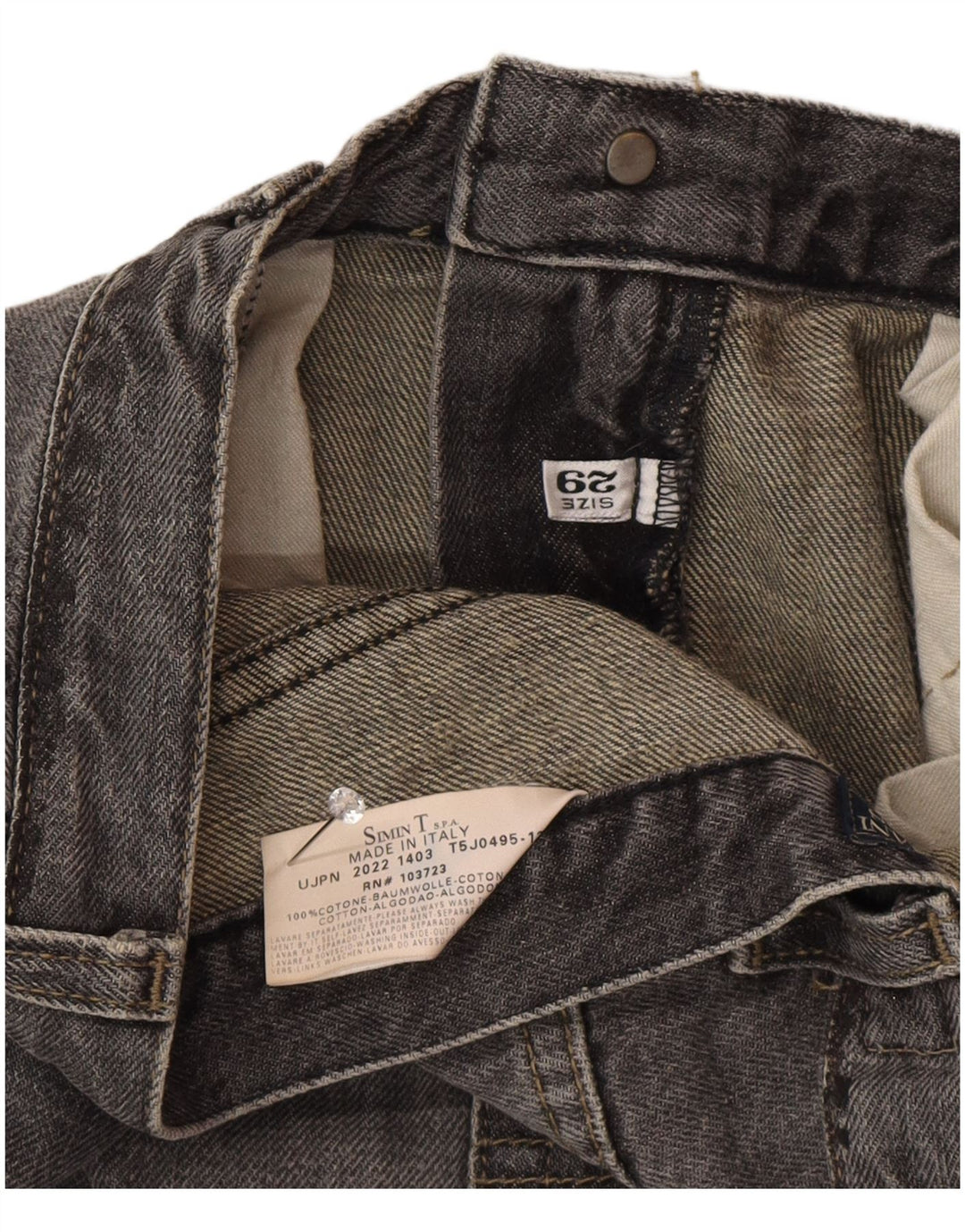 Мужские прямые джинсы Armani W29 L33 серые, хлопок