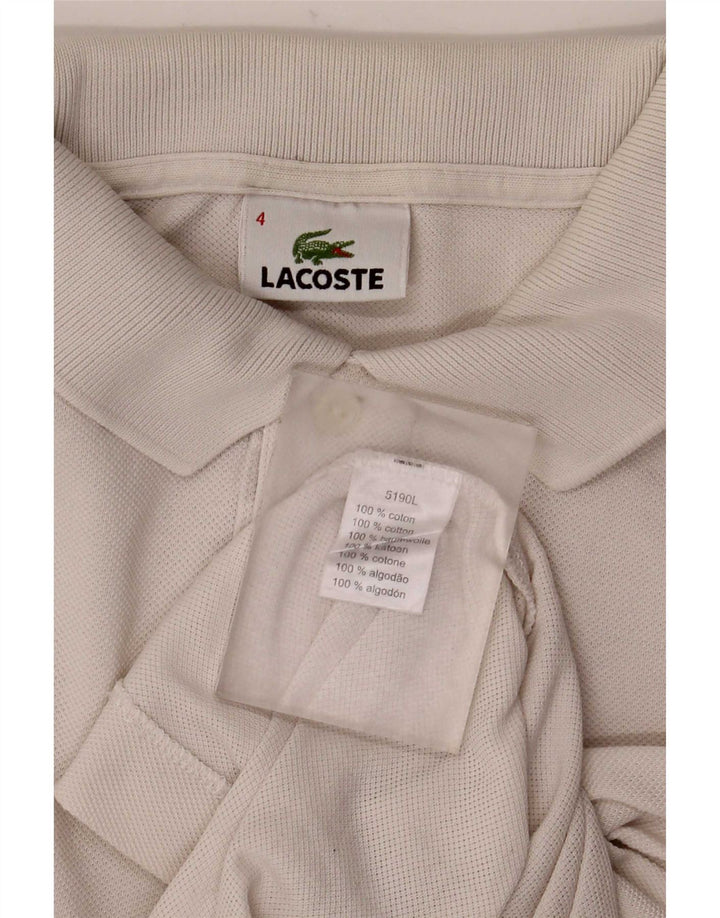 Мужская рубашка-поло Lacoste, размер 4, средний белый хлопок