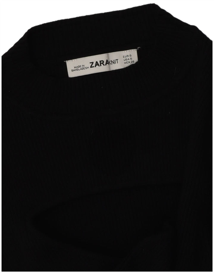 Женский джемпер с круглым вырезом Zara UK 10, маленький черный