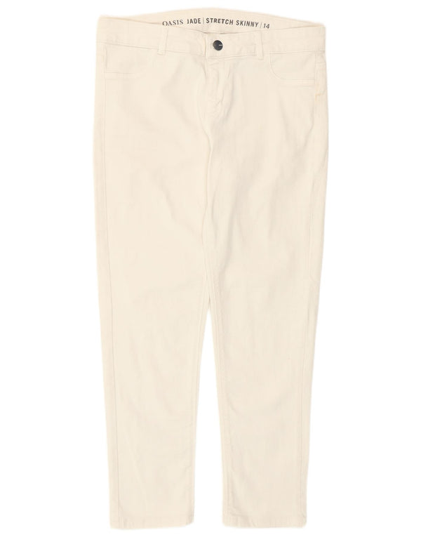 Женские укороченные джинсы скинни Oasis Jade UK 14, средние W32 L25, белый хлопок