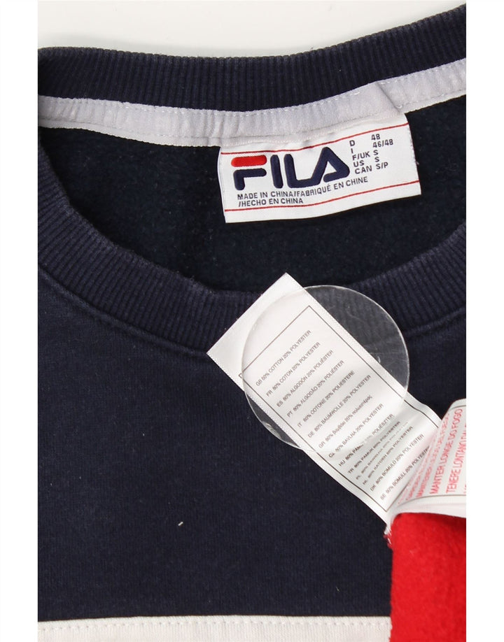 Fila Мужской свитшот с графическим рисунком, маленький разноцветный хлопковый джемпер с цветными блоками