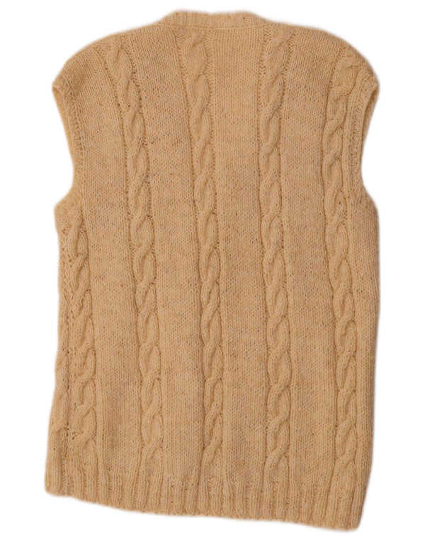 VINTAGE Женский жилет безрукавка UK 18 XL Бежевый