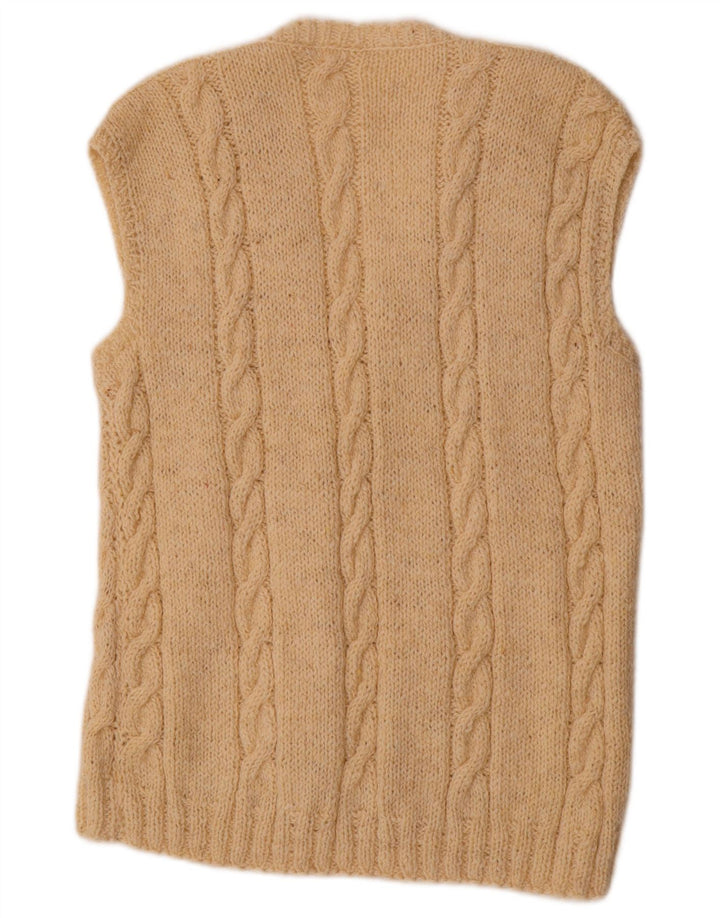 VINTAGE Женский жилет безрукавка UK 18 XL Бежевый