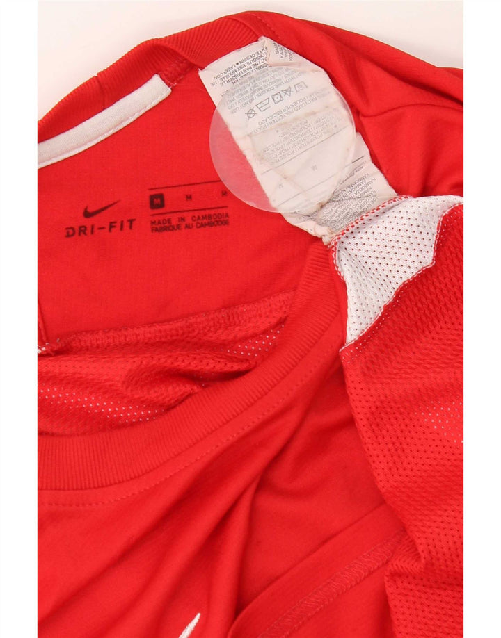 Мужская футболка Nike Dri Fit, средний красный полиэстер