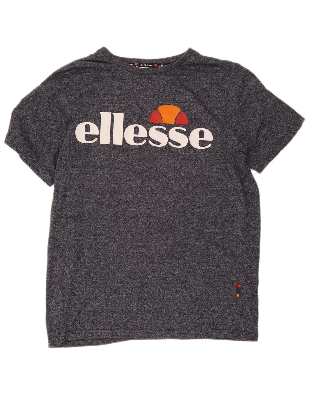 Мужская футболка Ellesse с рисунком, хлопковый топ среднего серого цвета с крапинками