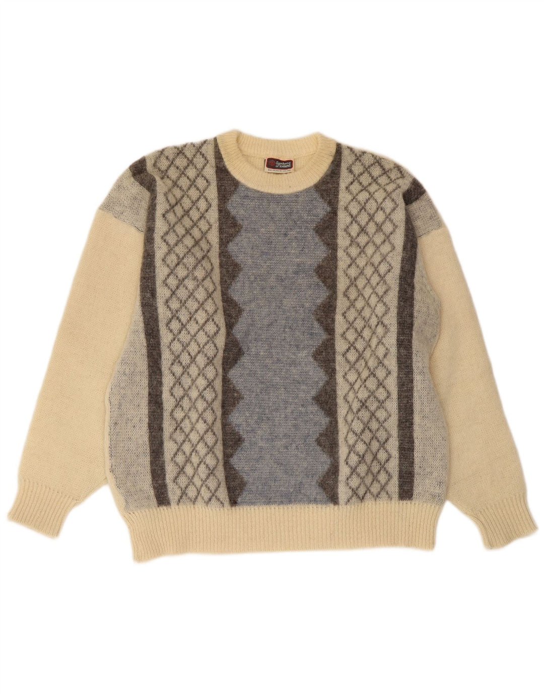 Мужской джемпер с круглым вырезом SAMBAND OF ICELAND, большой бежевый