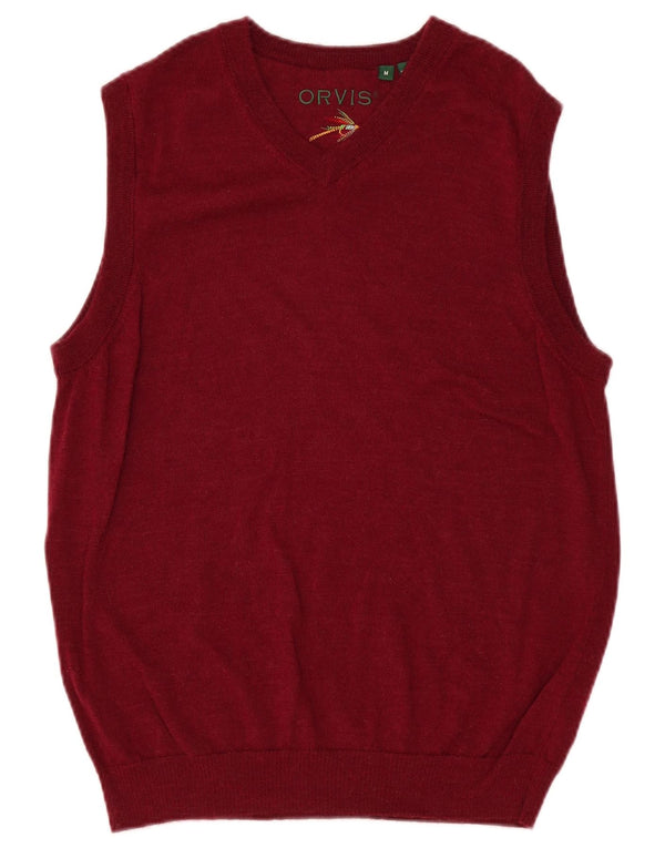 Мужская майка Orvis Vest из мериносовой шерсти среднего бордового цвета
