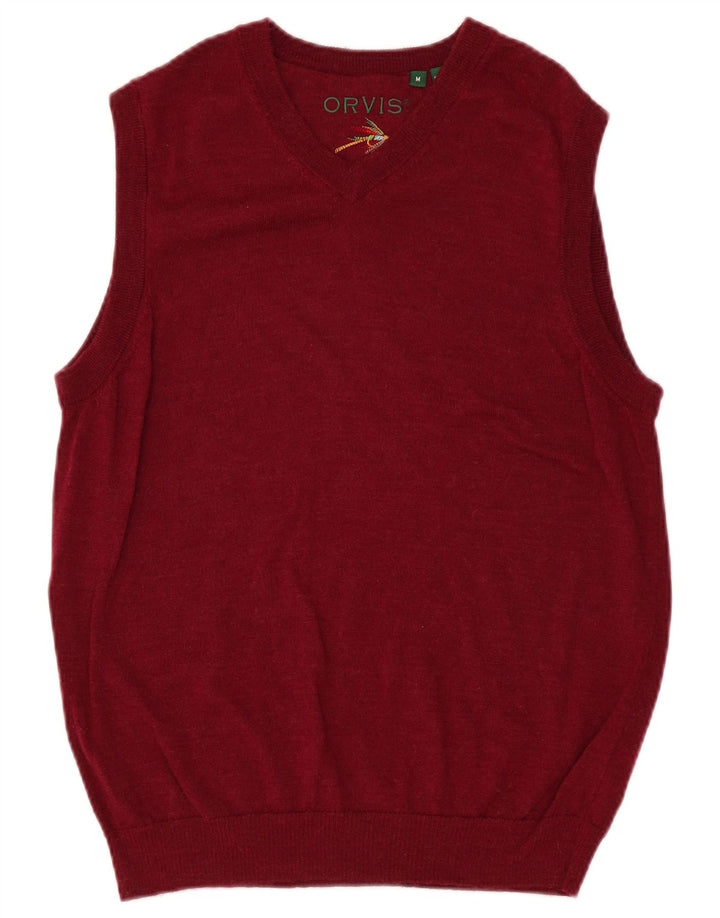 Мужская майка Orvis Vest из мериносовой шерсти среднего бордового цвета
