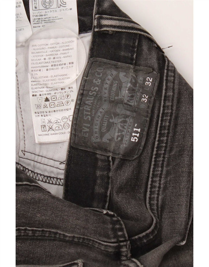 Мужские джинсы Levi's Slim 511 W32 L27, черный хлопок