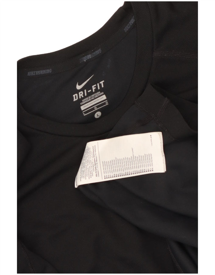 Мужская футболка Nike Dri Fit с рисунком, большой черный полиэстер