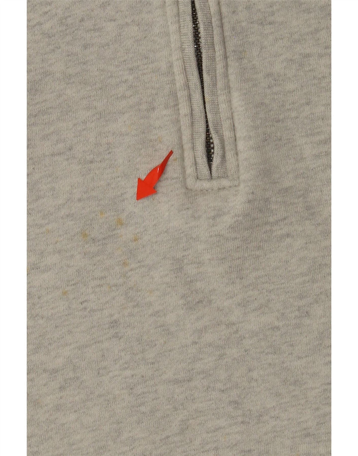 J. CREW Mens Zip Neck Sweatshirt Jumper Small Grey Cotton