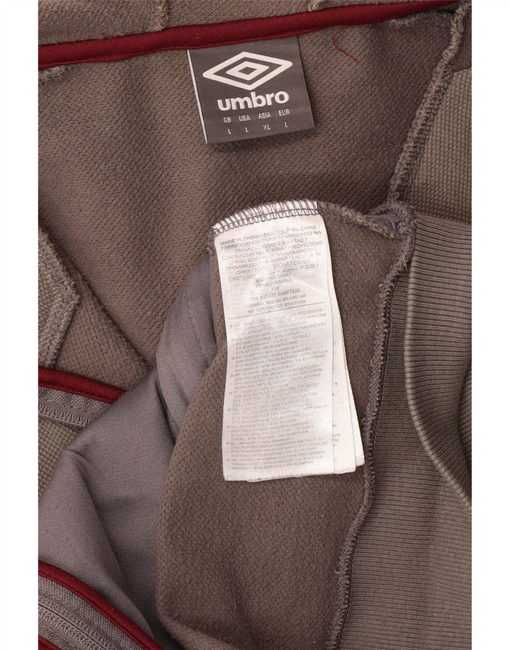 UMBRO Mens Zip Hoodie Sweater Large Grey Cotton