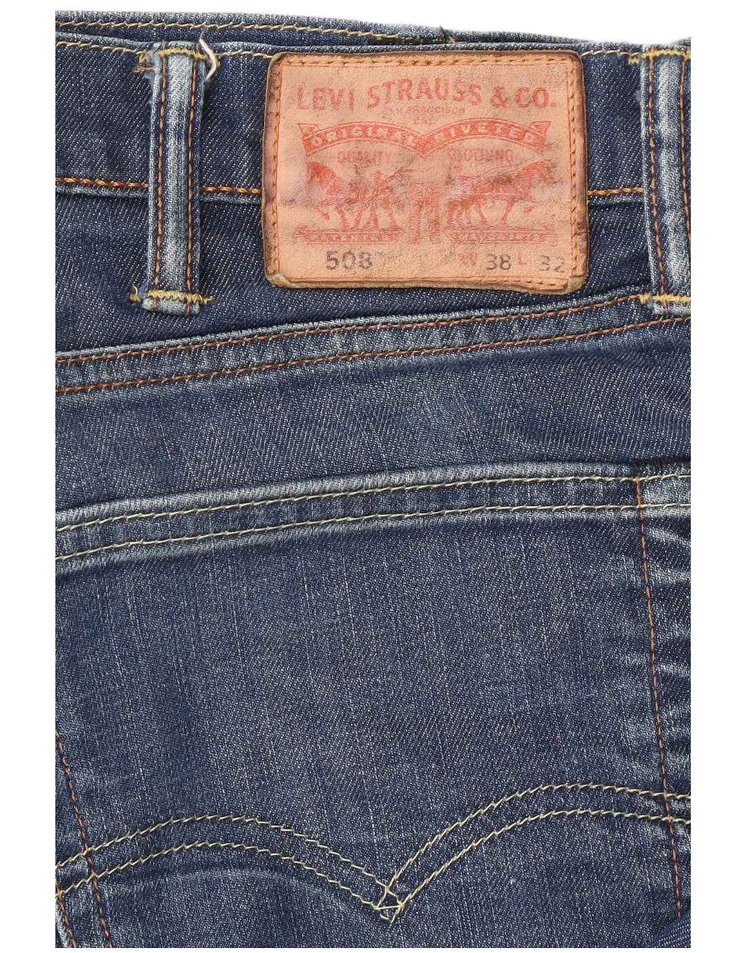 Мужские зауженные джинсы LEVI'S 508 W38 L32 Синие, хлопок