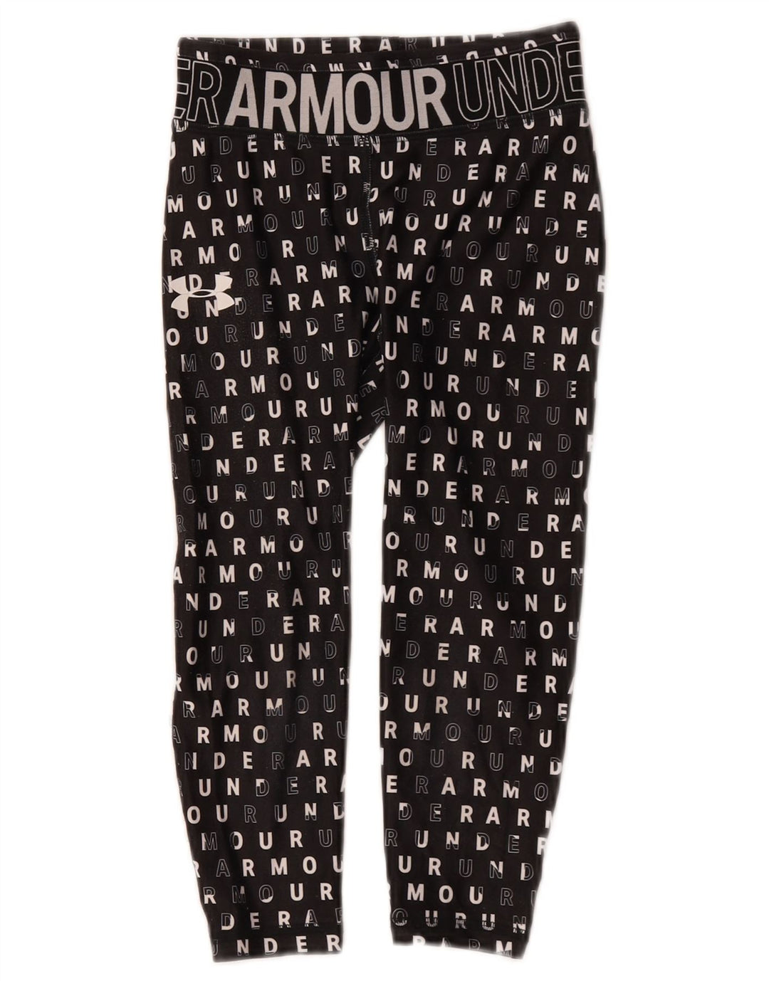 Леггинсы с рисунком Under Armour для девочек 7–8 лет, маленькие черные из полиэстера