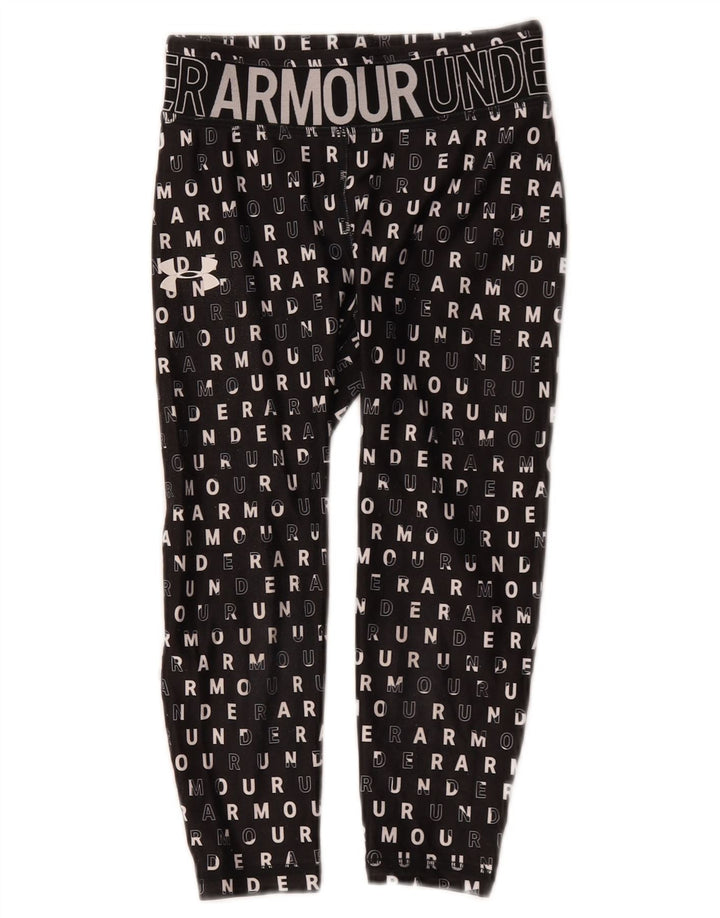 Леггинсы с рисунком Under Armour для девочек 7–8 лет, маленькие черные из полиэстера