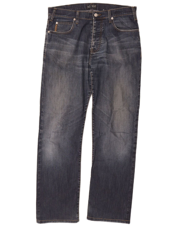 Мужские прямые джинсы Armani W33 L29 синие, хлопок