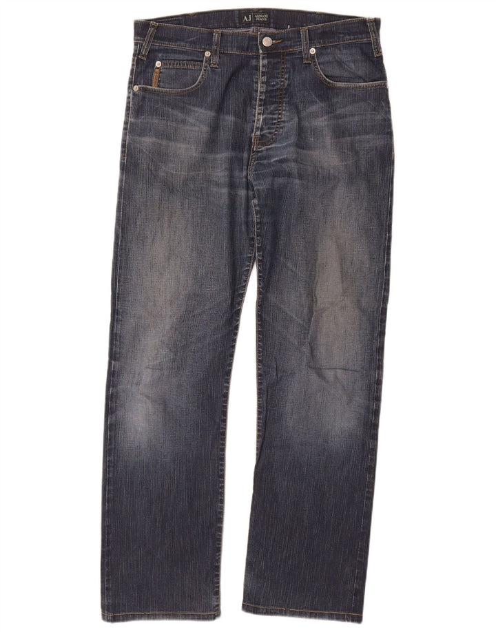 Мужские прямые джинсы Armani W33 L29 синие, хлопок