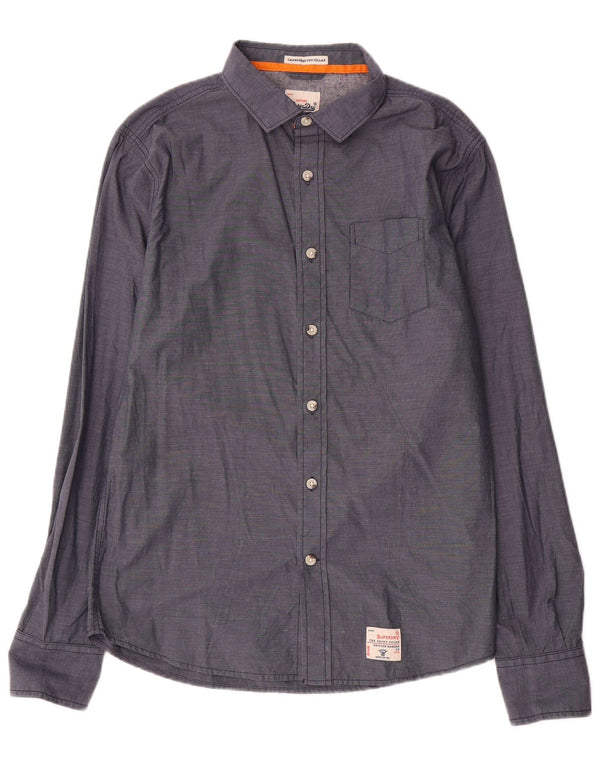 Мужская рубашка Superdry XL, темно-синяя, хлопок