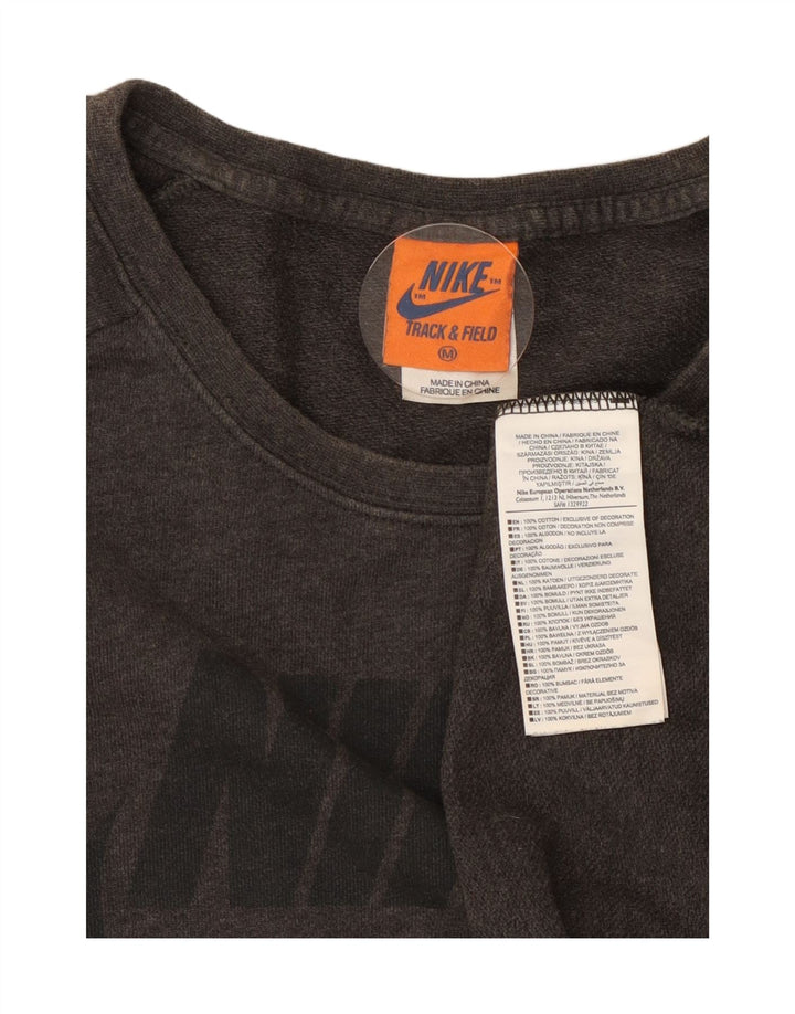 Мужской свитшот с рисунком Nike, хлопковый джемпер среднего серого цвета