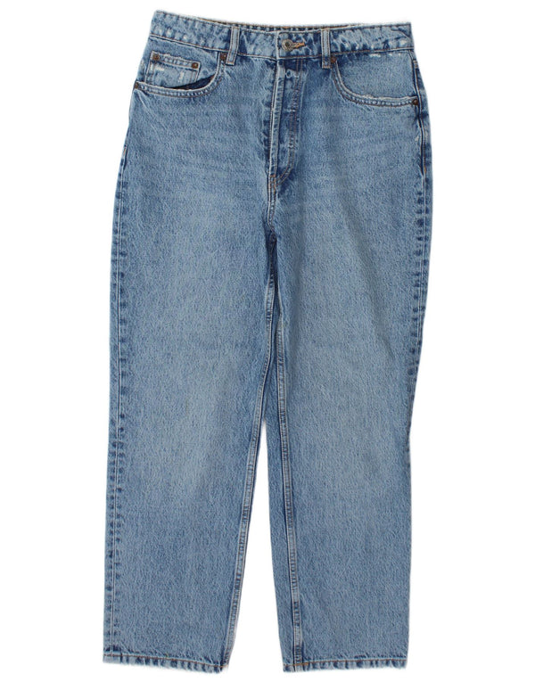 Женские потертые джинсы с высокой талией Zara EU 38, маленькие W28 L27, синие