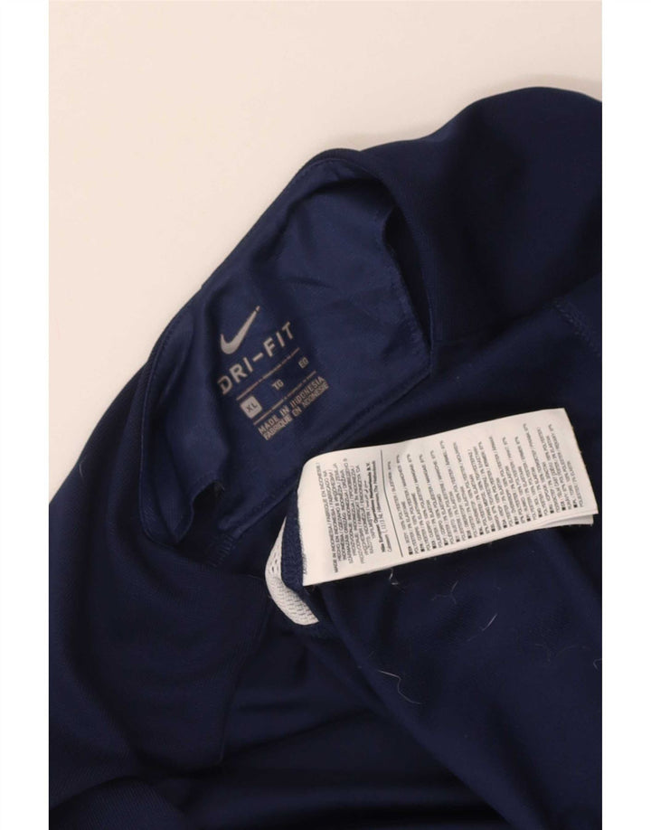 Мужской пуловер с воротником на молнии Nike Dri Fit XL, темно-синий полиэстер