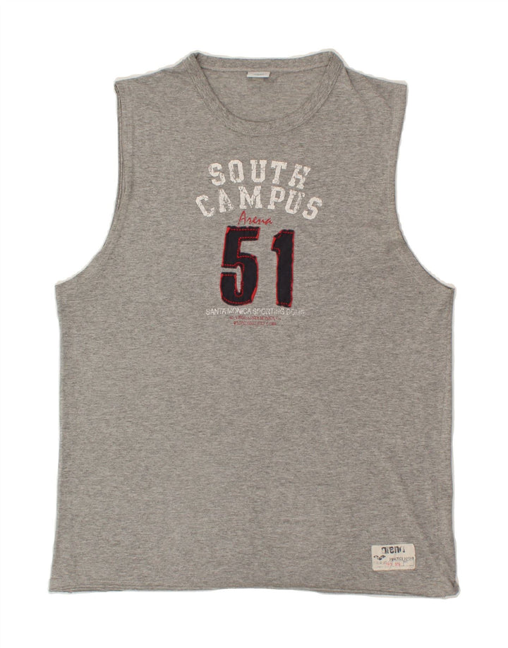 ARENA Mens Graphic Vest Top Medium Grey Vintage Arena and Second-Hand Arena from Messina Hembry 