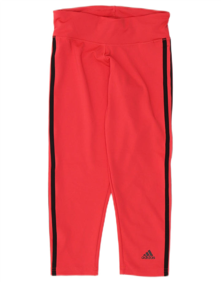 Женские леггинсы-капри Adidas UK 4/6 XS, розовый полиэстер