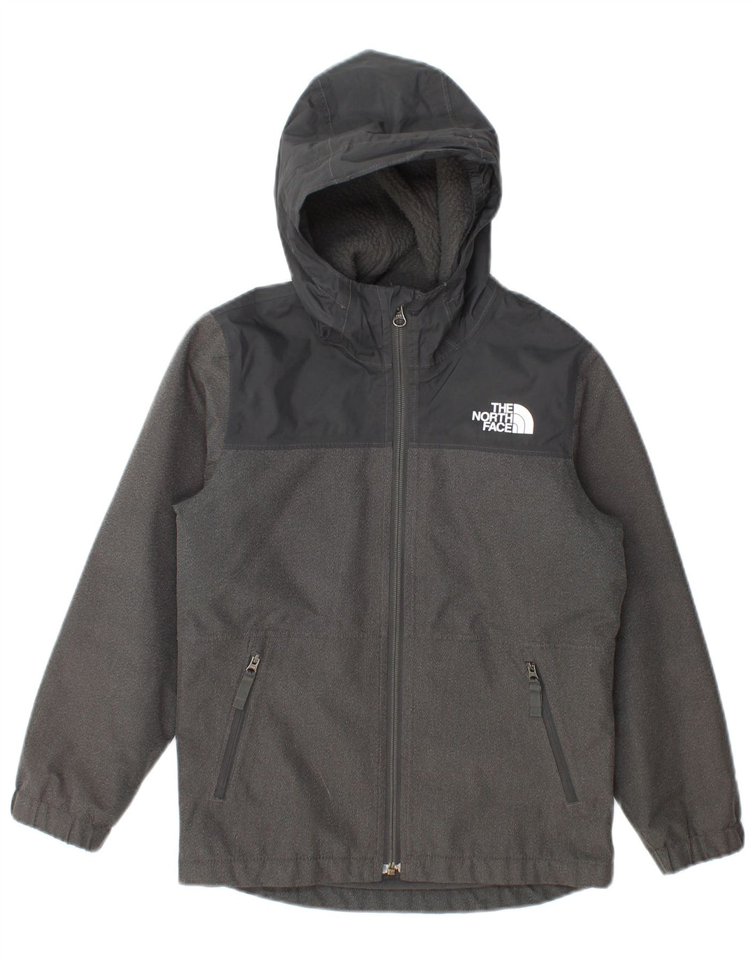Ветровка The North Face для мальчиков 7–8 лет, маленькая серая с цветными блоками