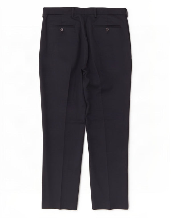 Мужские брюки стандартного костюма Marks & Spencer W36 L31 темно-синего цвета из полиэстера
