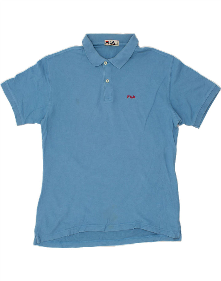 FILA Mens Polo Shirt IT 46 Small Blue Cotton Vintage Fila and Second-Hand Fila from Messina Hembry 