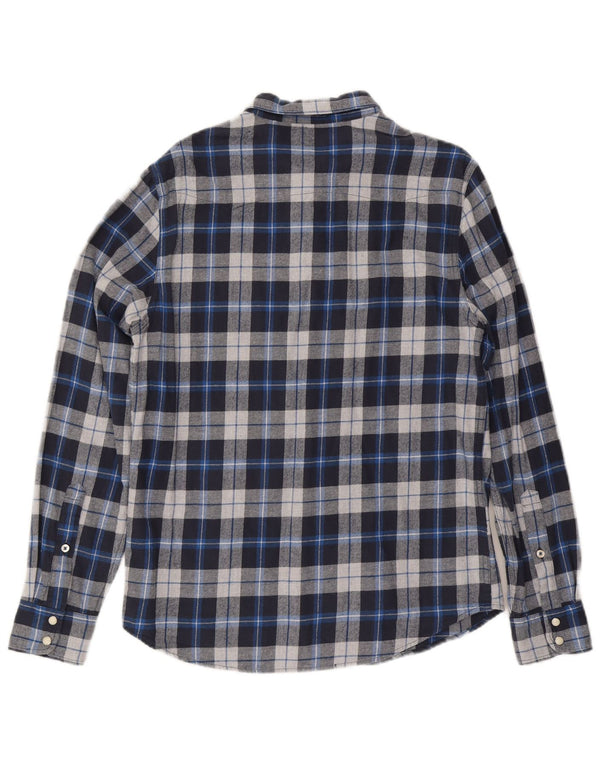 Мужская фланелевая рубашка Lee среднего размера, синяя клетка, хлопок