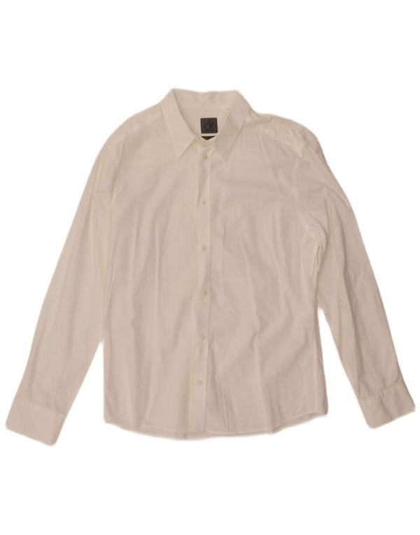 Мужская рубашка приталенного кроя CALVIN KLEIN XL белая