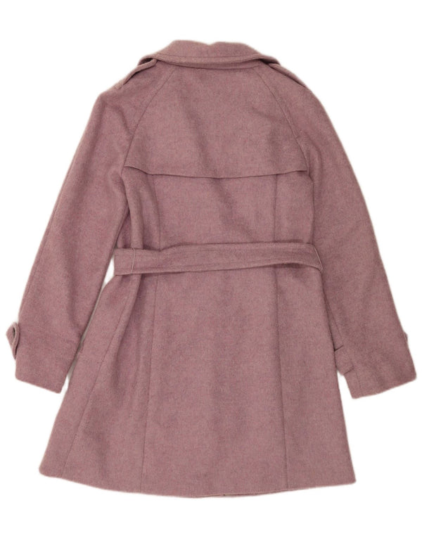 Женский оверсайз-тренч Max Mara Weekend UK 6 XS из натуральной шерсти розового цвета