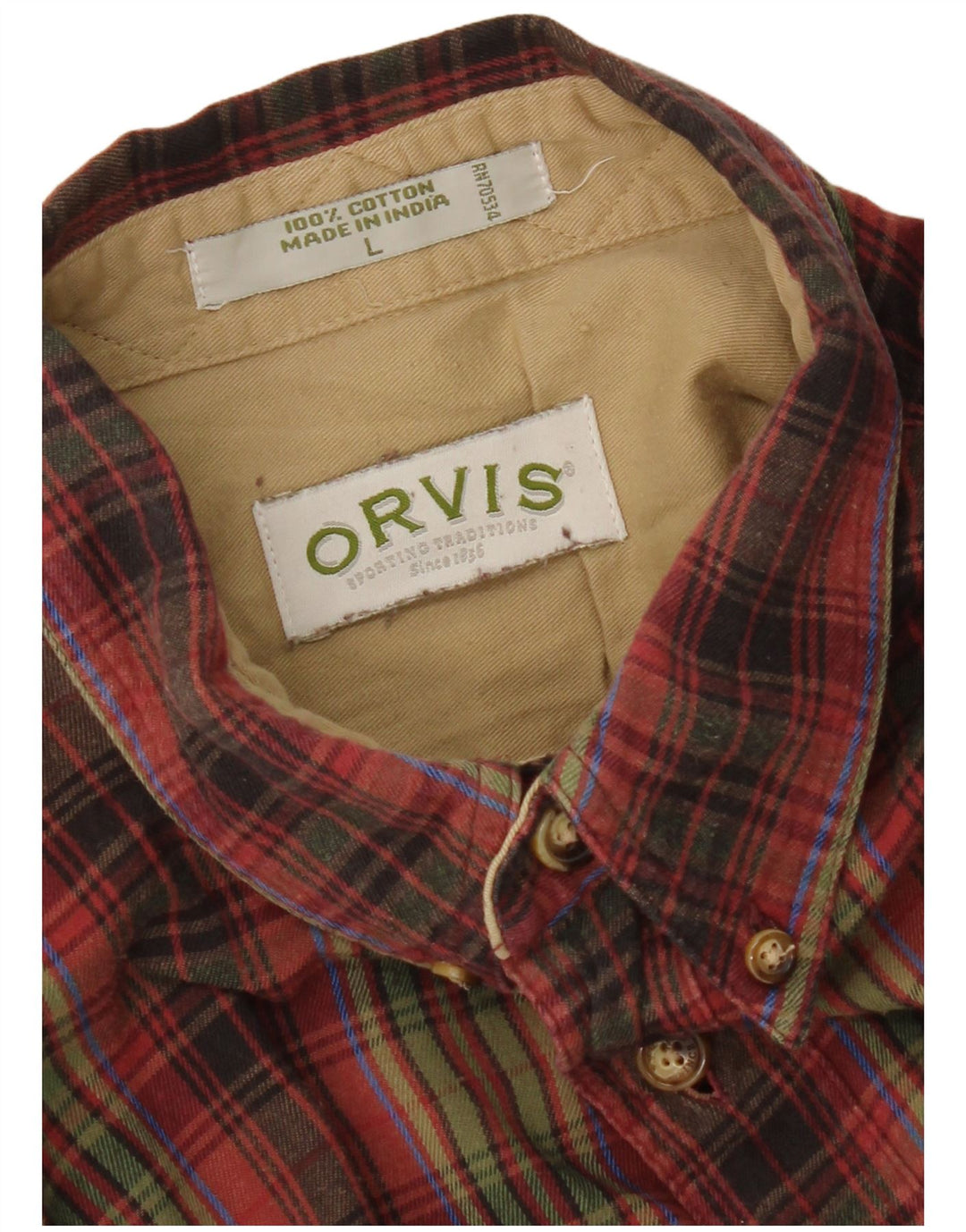 Мужская фланелевая рубашка Orvis, большая красная клетка, хлопок