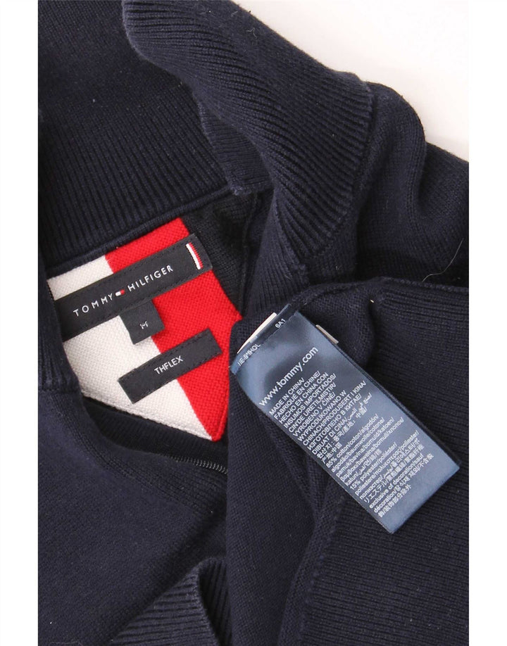 Мужской джемпер с воротником на молнии Tommy Hilfiger, средний темно-синий с цветными блоками