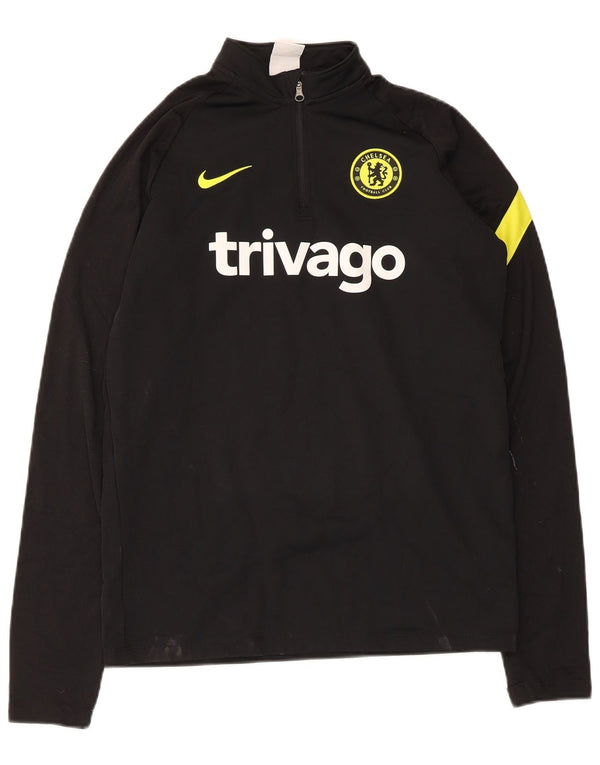 Пуловер с рисунком Nike для мальчиков Chelsea FC, спортивный костюм, топ 13–14 лет, размер XL, черный